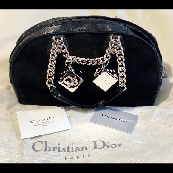 Dior Suede Gambler Bowler Bag